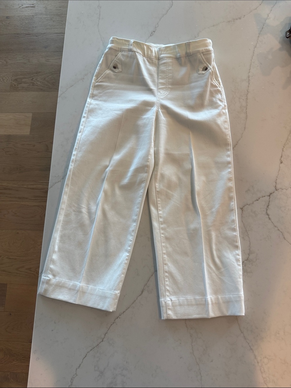 SPANX Cropped White Pants
